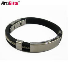 world-wide renown rubber wristband with metal buttons